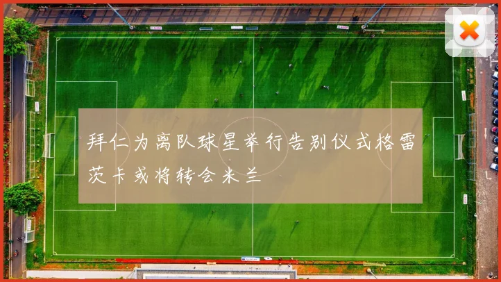 拜仁为离队球星举行告别仪式格雷茨卡或将转会米兰
